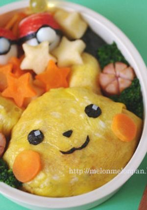 ピカチュウのオムライスでキャラ弁当-レシピのメイン写真