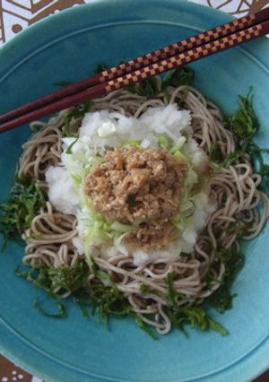 糖質オフの蕎麦！肉味噌冷やしぶっかけ蕎麦-レシピのメイン写真
