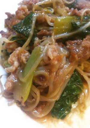 時短　節約で簡単☆牛細切れ肉でモヤシ炒め-レシピのメイン写真