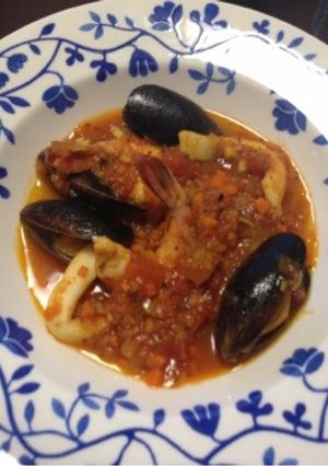 好きな魚介を入れてトマト煮込み-レシピのメイン写真