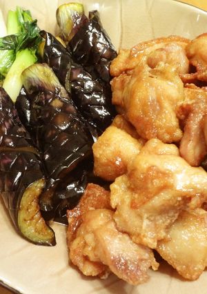 ☆鶏肉となすと青菜のさっぱり揚げびたし☆-レシピのメイン写真