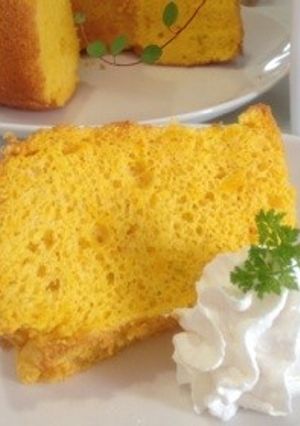 ふわっふわ♡かぼちゃのシフォンケーキ-レシピのメイン写真