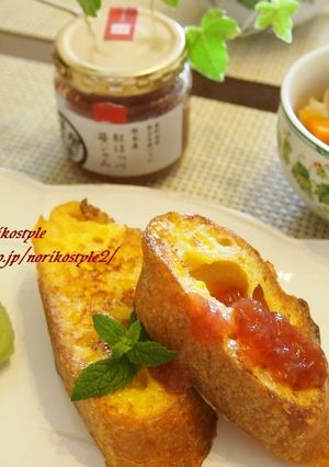 苺ジャムのせパンペルデュ-レシピのメイン写真