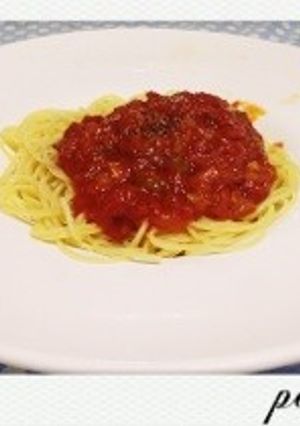 ♡ピリ辛トマトソースの冷製スパゲティ♡-レシピのメイン写真