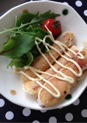スパムとパンケーキdeアメリカンドッグ風-レシピのメイン写真