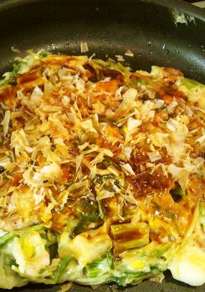 残り野菜で!具だくさんお好み焼き。-レシピのメイン写真