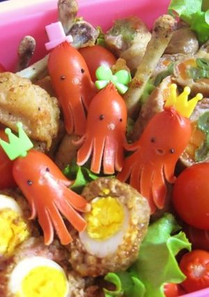 赤ウインナーでタコの飾り切り（キャラ弁）-レシピのメイン写真