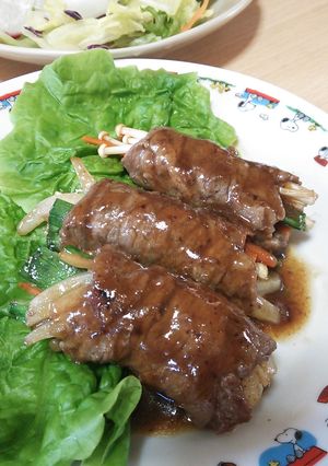 豚肉は使いません！牛肉で野菜の肉巻き☆-レシピのメイン写真