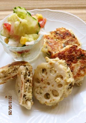 塩こんぶの旨味☆レンコン豆腐つくねバーグ-レシピのメイン写真
