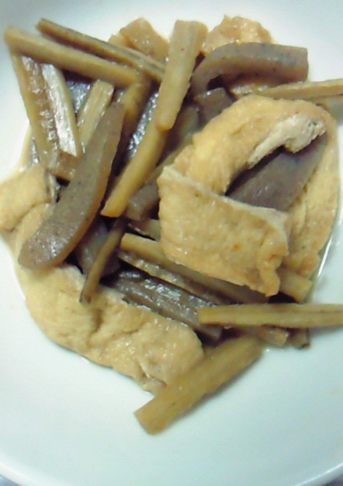 ゴボウとお揚げと蒟蒻の煮物-レシピのメイン写真