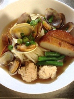 あさり出汁が旨い しこしこ秋田稲庭うどん-レシピのメイン写真