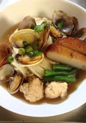 あさり出汁が旨い しこしこ秋田稲庭うどん-レシピのメイン写真