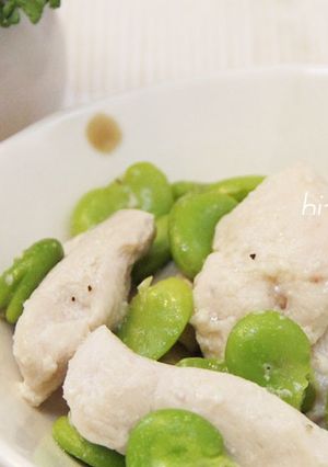 塩麹de鶏むね肉とそら豆のバターソテー-レシピのメイン写真