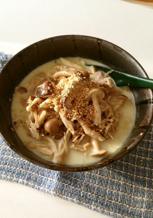 きのこたっぷり豆乳塩ラーメン-レシピのメイン写真