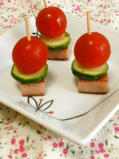 スパムとズッキーニーとトマトのピンチョス-レシピのメイン写真