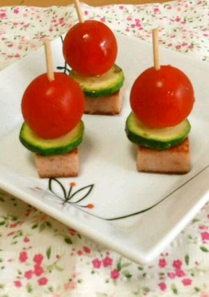 スパムとズッキーニーとトマトのピンチョス-レシピのメイン写真