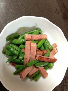 インゲンとスパム炒め-レシピのメイン写真