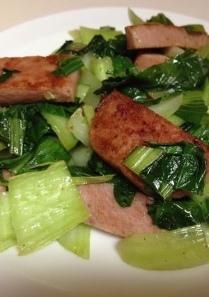 スパムと青梗菜の炒め物-レシピのメイン写真