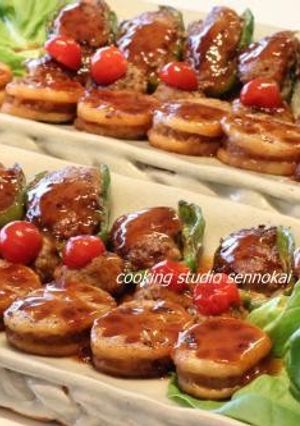ピーマン蓮根肉詰めオイスターソース風味-レシピのメイン写真
