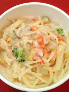 離乳食*鮭フレークでクリームパスタ*-レシピのメイン写真