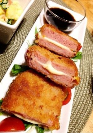 ほんのりカレー味のチーズSPAMカツ♡-レシピのメイン写真