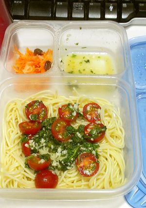 お弁当はトマトとシソの冷製パスタ-レシピのメイン写真