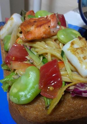 激ウマ☆北海道風ラーメンサラダ♡トースト-レシピのメイン写真