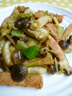 【簡単おかず】スパムときのこのカレー炒め-レシピのメイン写真