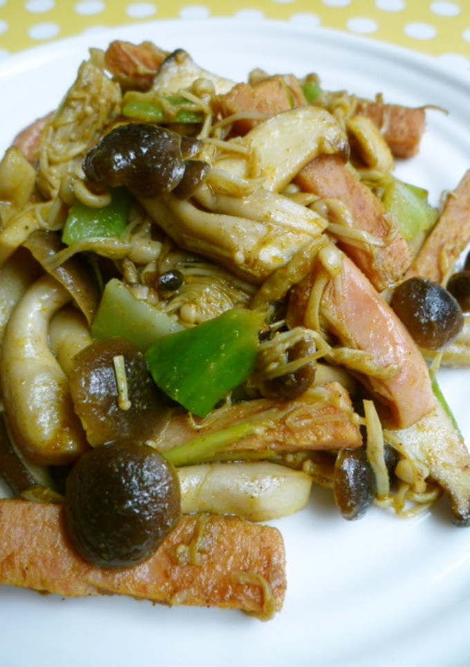 【簡単おかず】スパムときのこのカレー炒め-レシピのメイン写真