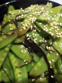 簡単絹さやの塩昆布炒め焦がし醤油味-レシピのメイン写真