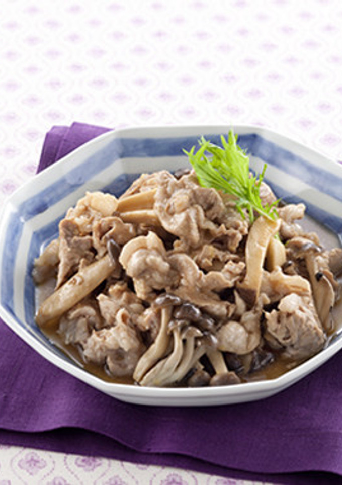 【ストック】豚肉ときのこの生姜さっぱり煮-レシピのメイン写真