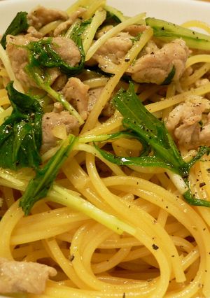 豚肉と水菜の和風ﾍﾟﾍﾟﾛﾝﾁｰﾉ♪-レシピのメイン写真