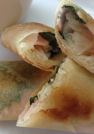 ハムとえのきの焼き春巻き-レシピのメイン写真