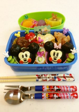 ミッキー＆ミニーちゃん　キャラ弁-レシピのメイン写真