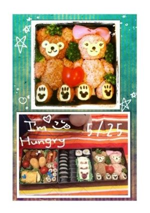 ダッフィー＆シェリーメイ風弁当-レシピのメイン写真