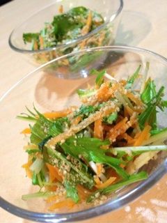 水菜とにんじんのさっぱり胡麻和えサラダ-レシピのメイン写真