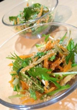 水菜とにんじんのさっぱり胡麻和えサラダ-レシピのメイン写真