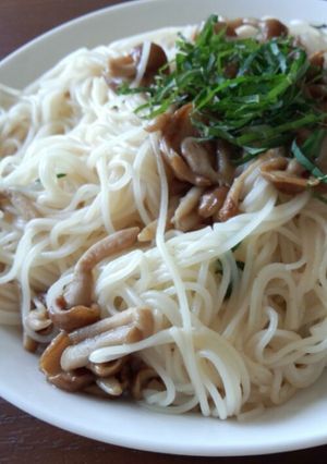 なめこと大葉のそうめんチャンプルー-レシピのメイン写真