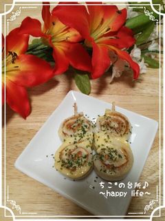 お弁当に♪クルクル竹輪のにんにくマヨ焼き-レシピのメイン写真