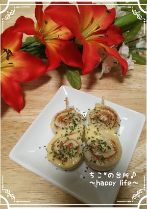 お弁当に♪クルクル竹輪のにんにくマヨ焼き-レシピのメイン写真