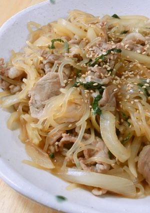 大葉が香る♪豚肉としらたきのいため物-レシピのメイン写真