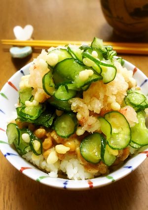 ピリッとさっぱり納豆きゅうりご飯-レシピのメイン写真