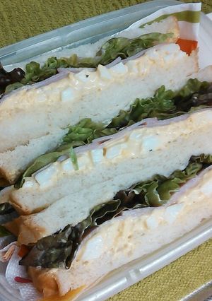 朝食にぴったり☆ハムレタスたまごサンド☆-レシピのメイン写真