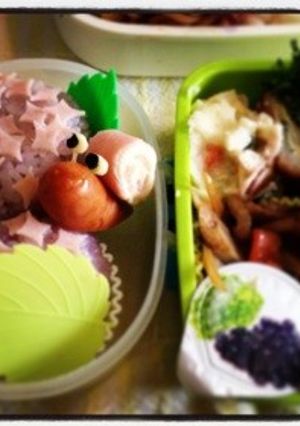 キャラ弁・デコ弁・簡単あじさいおにぎり-レシピのメイン写真