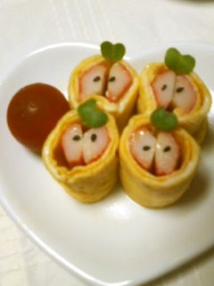 リンゴになったカニカマ卵焼き-レシピのメイン写真