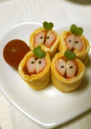 リンゴになったカニカマ卵焼き-レシピのメイン写真