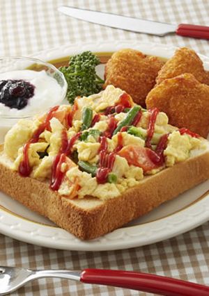 温野菜スクランブルのっけパン-レシピのメイン写真