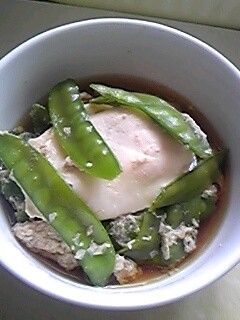 さやえんどうと玉子の煮物?-レシピのメイン写真