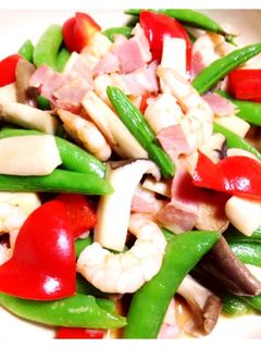 エビとエリンギの彩り野菜炒め-レシピのメイン写真