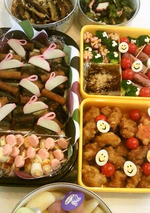 運動会のお弁当★鶏の唐揚げ&さんま煮物-レシピのメイン写真